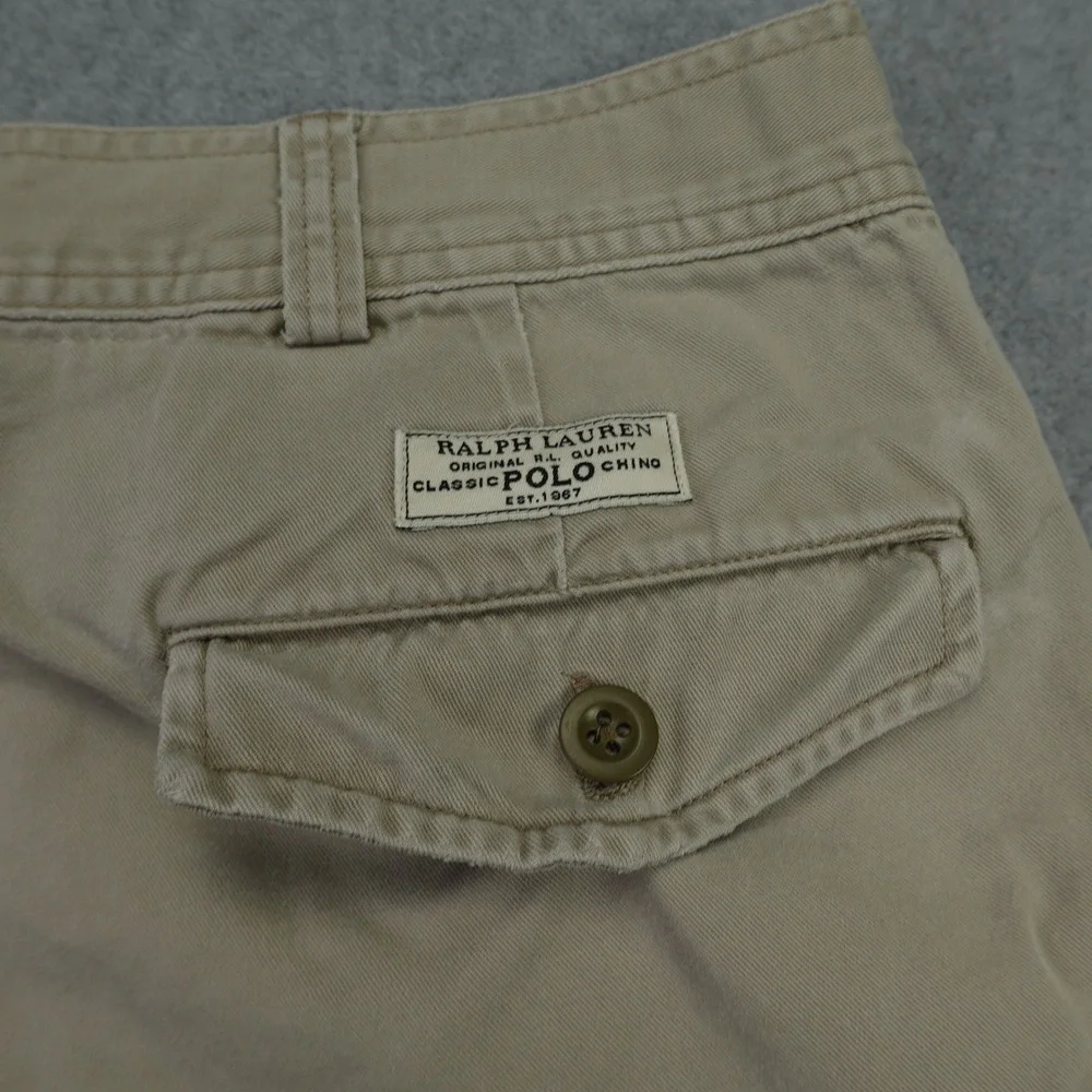 Polo Ralph Lauren‎ Shorts Mens 38 Tan Cotton Classic Distressed Utility Cargo